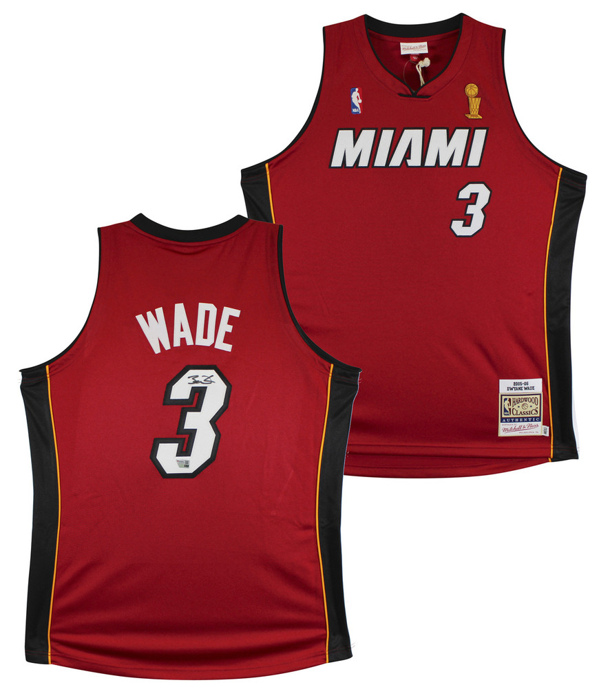 Heat Dwyane Wade Signed 2005-06 Red Mitchell & Ness Authentic