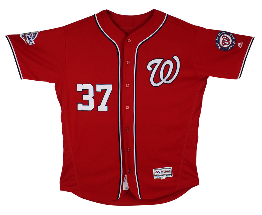 Nationals Stephen Strasburg 2018 Game Used Red Majestic Flexbase