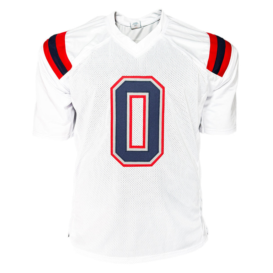 Christian Gonzalez Signed New England White Football Jersey