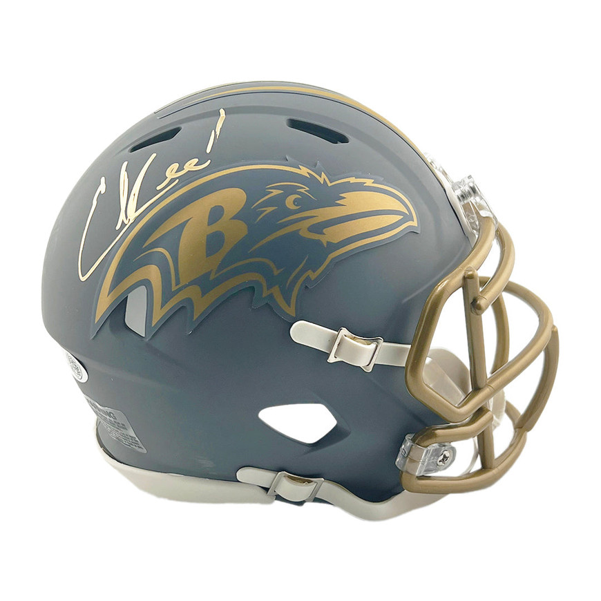 Ed Reed Signed Baltimore Ravens Slate Alternate Speed Mini Football ...