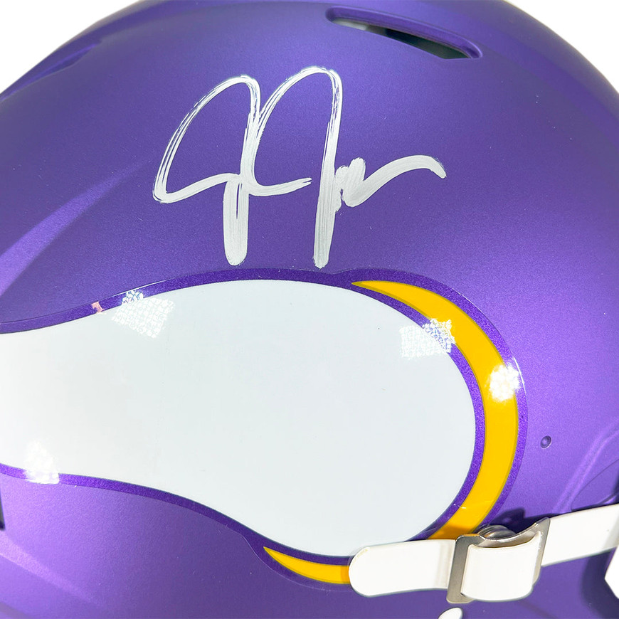 authentic washington & jefferson football helmets Justin Autographed Minnesota Vikings Speed Mini Helmet Featured is a Justin Jefferson signed Minnesota Vikings full size authentic SpeedFlex helmet Justin Jefferson Signed Minnesota Vikings