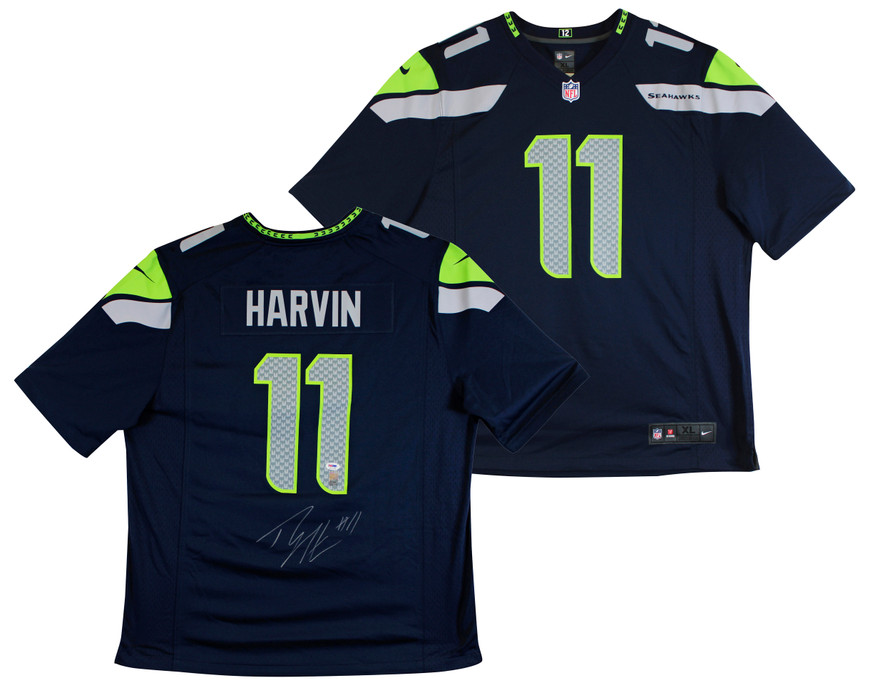 Seahawks Percy Harvin Signed Navy Blue Nike Game Jersey PSA/DNA