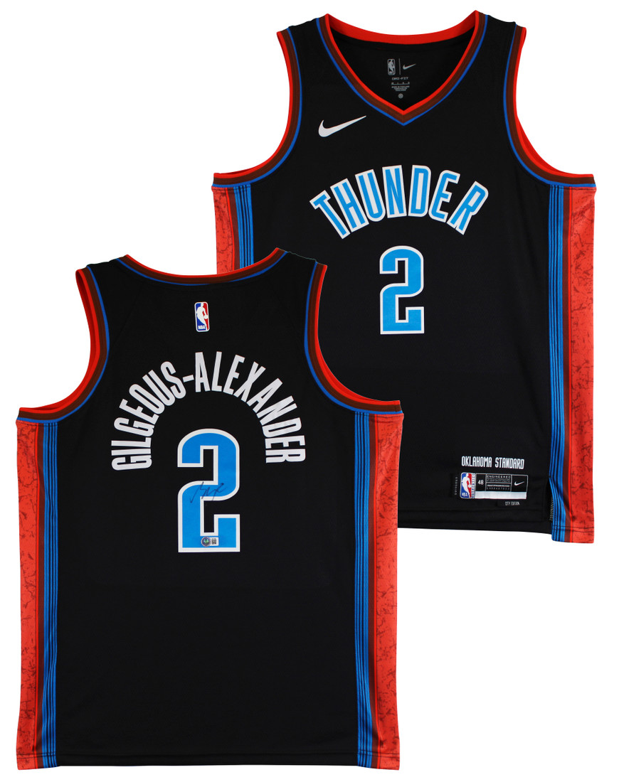Thunder Shai Gilgeous-Alexander Signed Black Nike City Edition