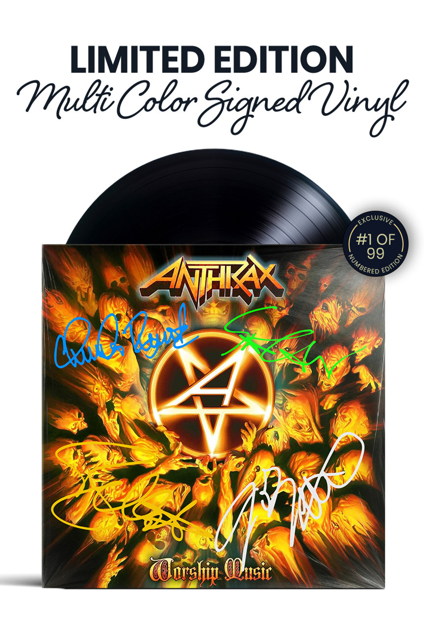 Worship Music Multi-Color Vinyl signed by Anthrax