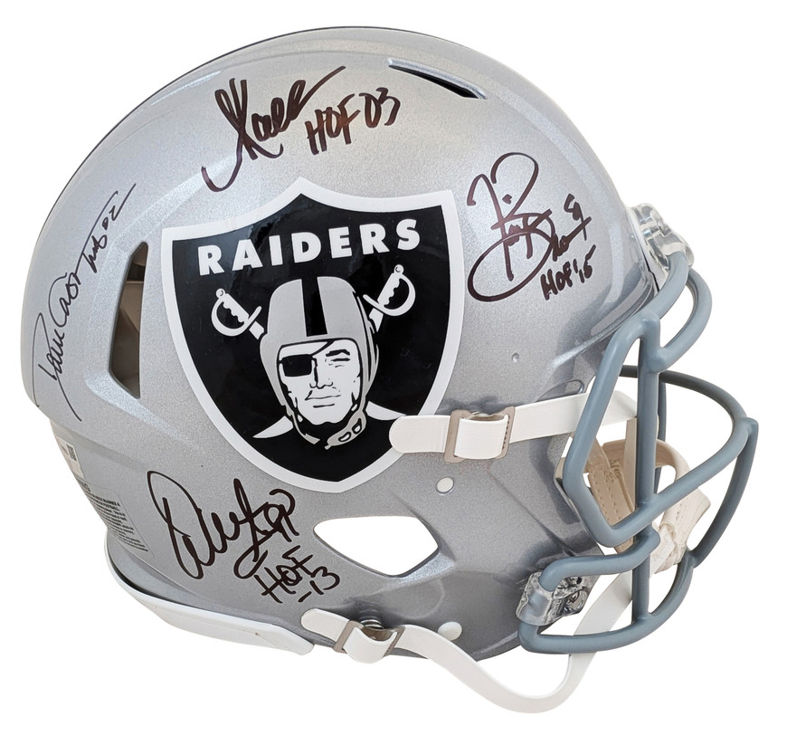 casper's uncles football helmets Raiders (4) Casper, Allen, Brown +1 Signed F/S Speed Proline Helmet w/ Case  BAS