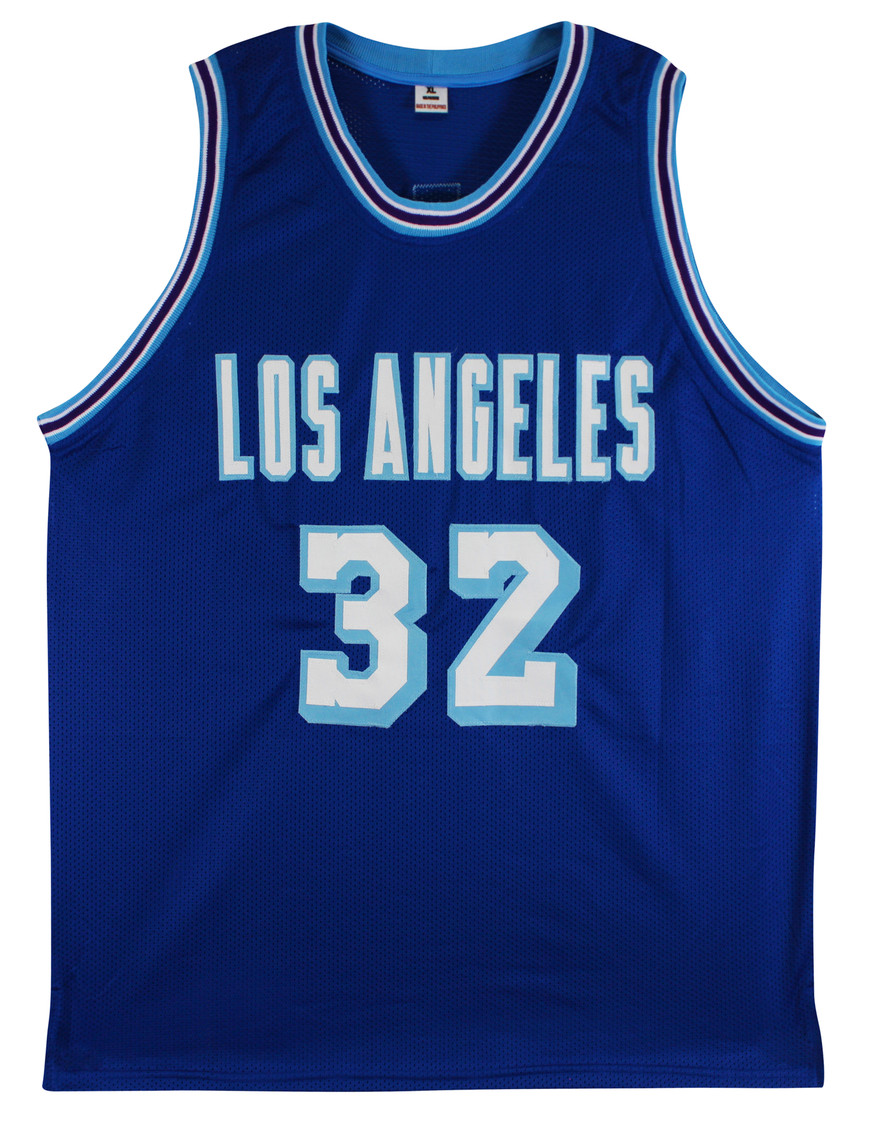 Magic Johnson Authentic Signed Blue Throwback Pro Style Jersey BAS