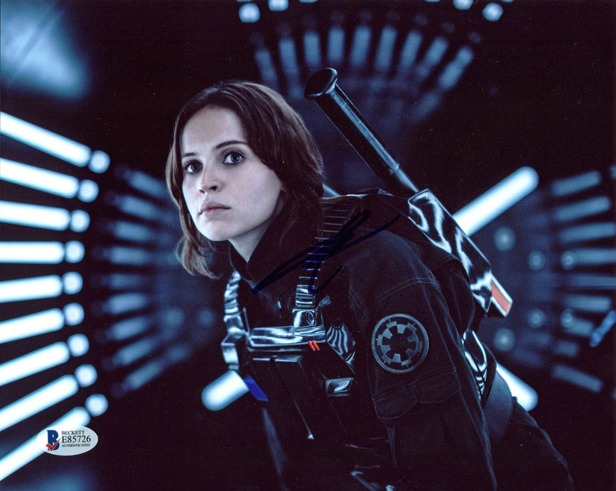Felicity Jones Rogue One A Star Wars Story Signed 8x10 Photo BAS