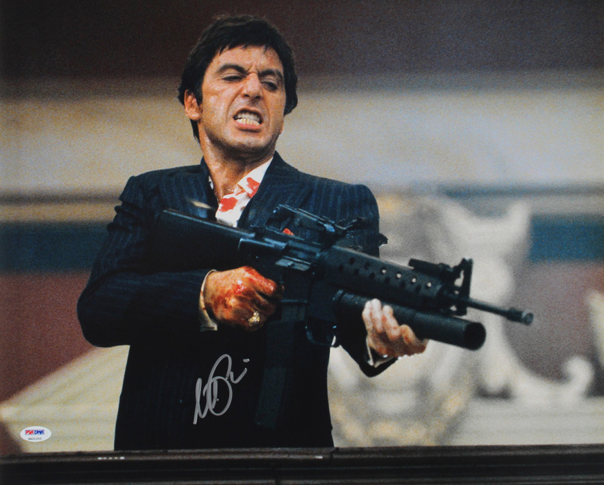 Al Pacino Scarface Authentic Signed 16x20 Horizontal Shooting Photo PSA