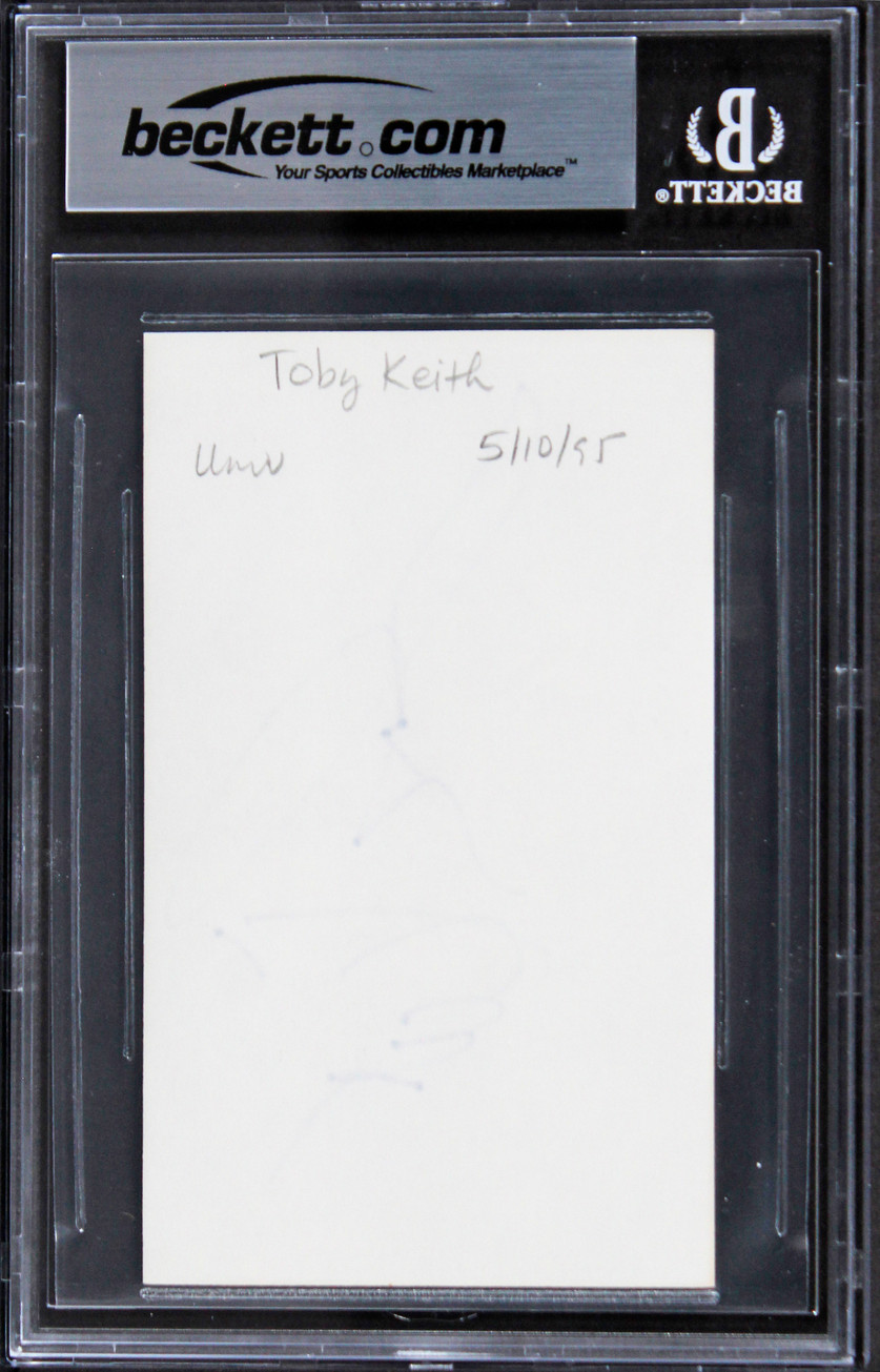 Toby Keith Singer Authentic Signed 3x5 Index Card Autographed BAS