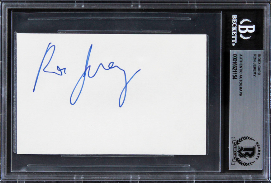 Ron Jeremy Adult Film Star Authentic Signed 3x5 Index Card BAS Slabbed