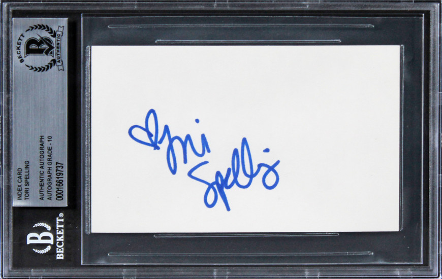 Tori Spelling 90210 Authentic Signed 3x5 Index Card Auto Graded 10