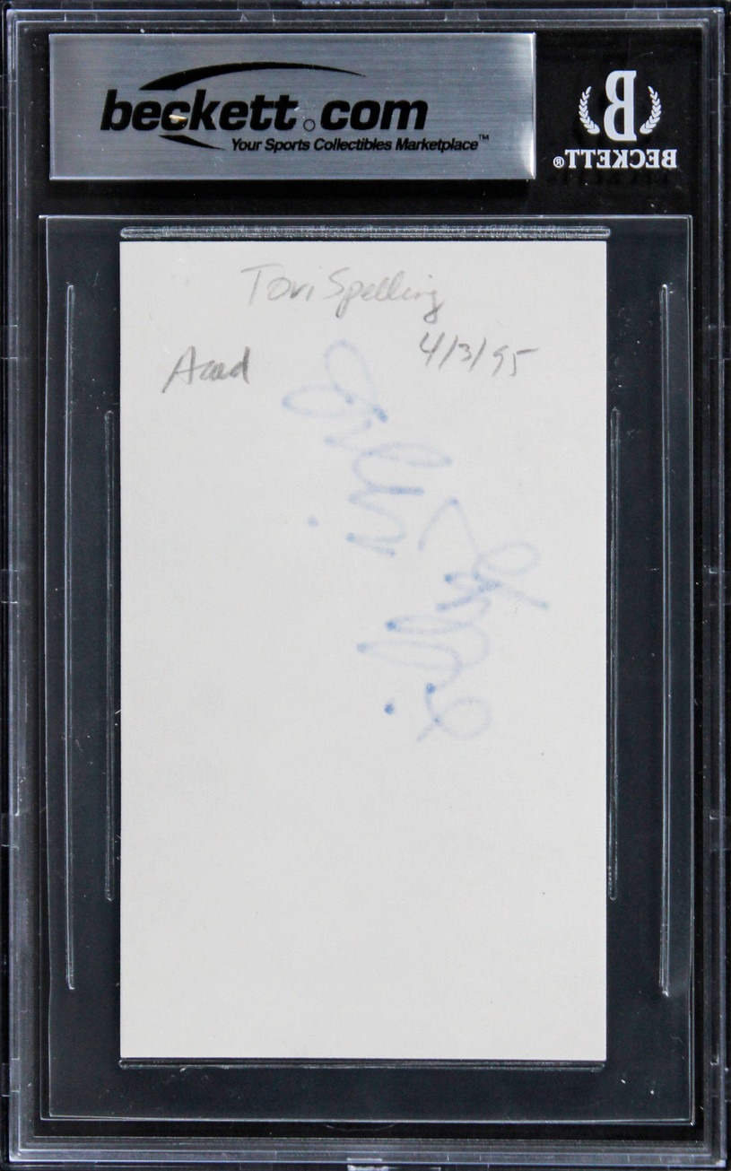 Tori Spelling 90210 Authentic Signed 3x5 Index Card Auto Graded 10