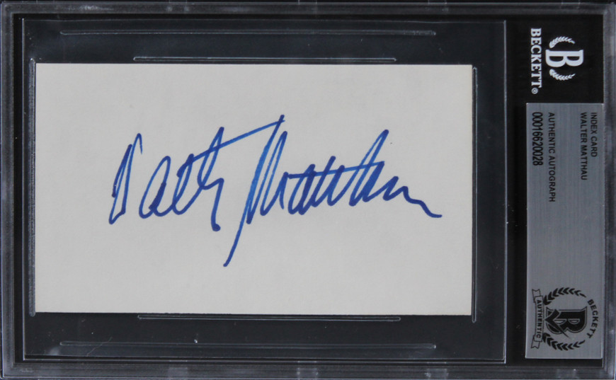 Walter Matthau Grumpy Old Men Authentic Signed 3x5 Index Card BAS