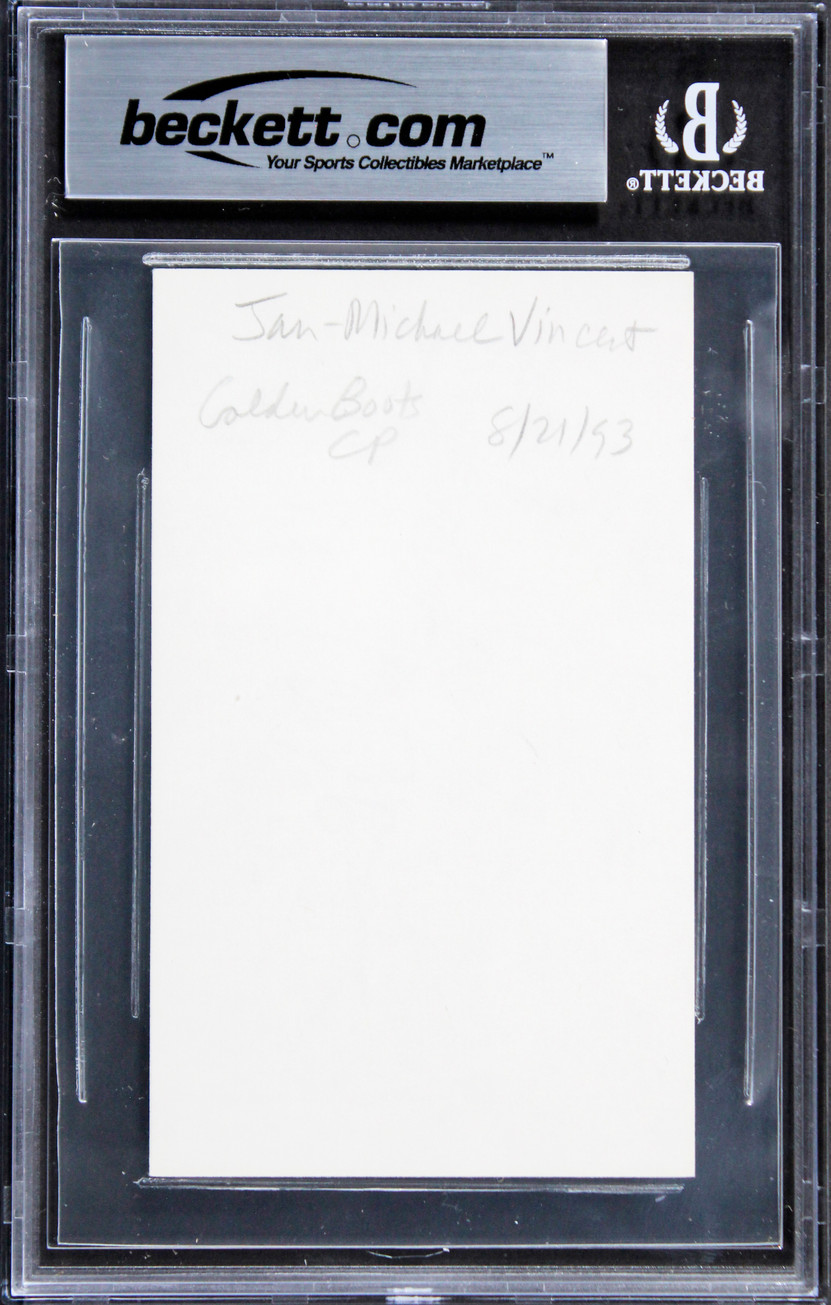 Jan-Michael Vincent Airwolf Authentic Signed 3x5 Index Card BAS