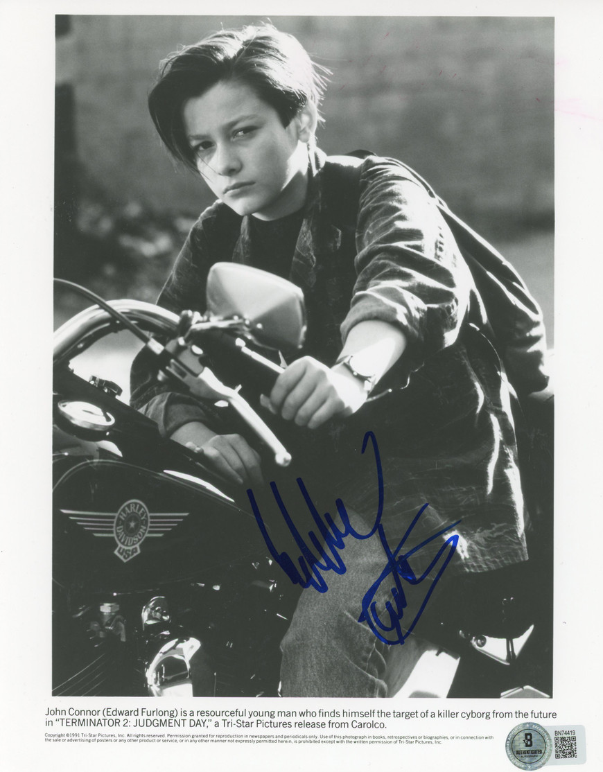 Edward Furlong Terminator 2: Judgement Day Signed 8x10 Photo BAS