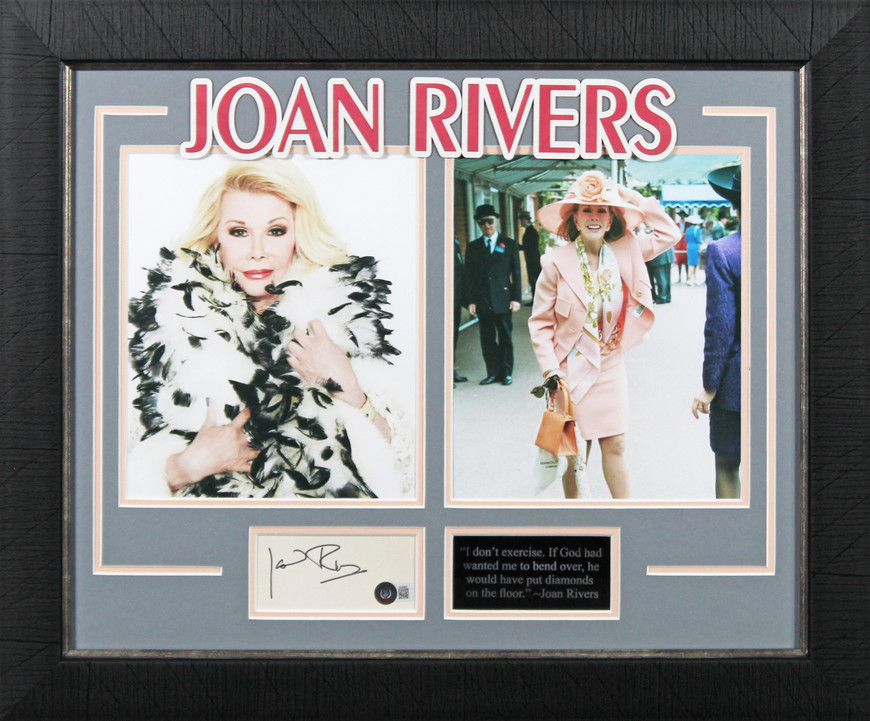 Joan Rivers Fashion Police Authentic Signed 3x5 Index Card Framed Display  BAS