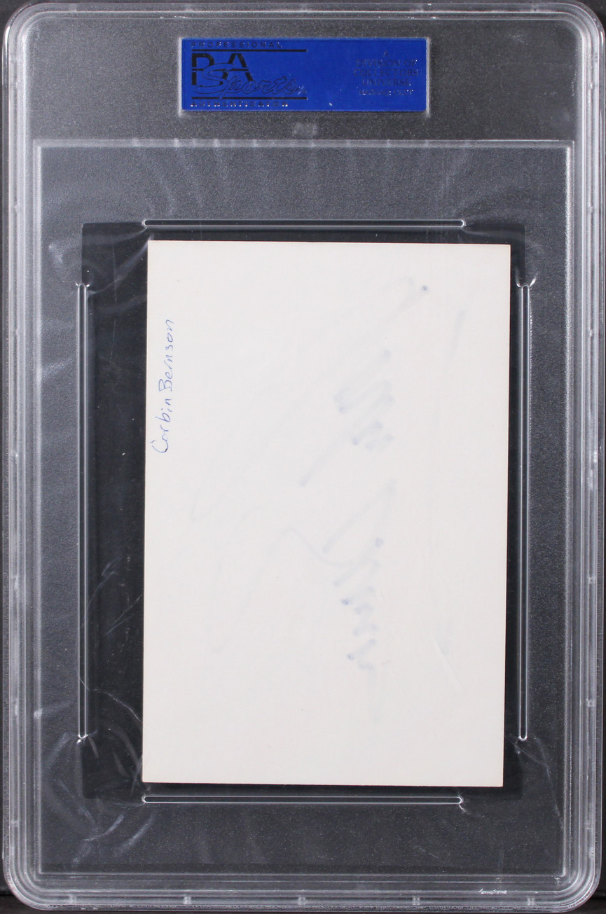 Corbin Bernsen Psych Authentic Signed 4x6 Index Card PSA/DNA