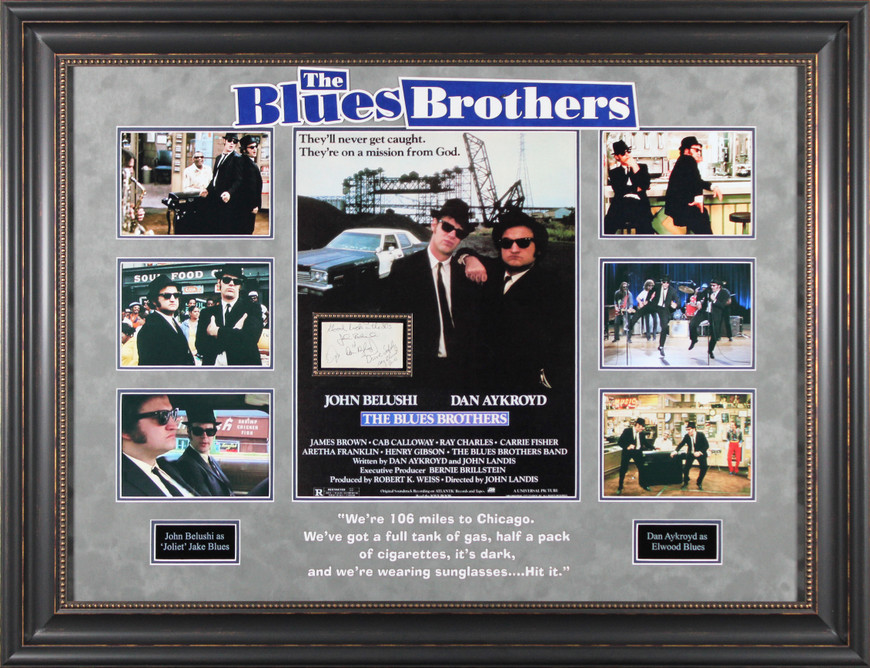 John Belushi & Dan Aykroyd The Blues Brothers Signed Framed