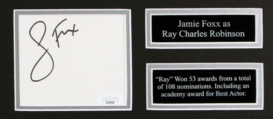 Jamie Foxx Ray Authentic Signed 3x5 Index Card Framed Display JSA