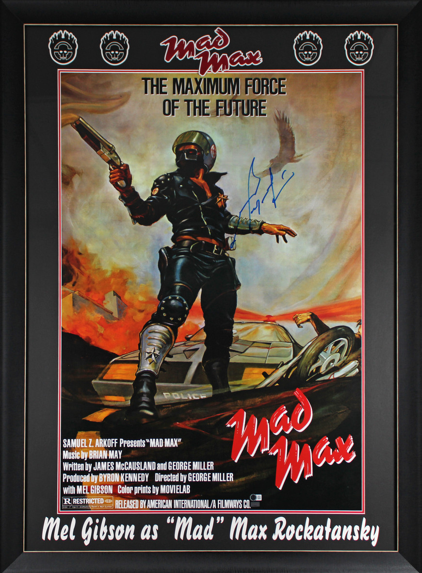Mel Gibson Mad Max Authentic Signed Framed 24x36 Poster