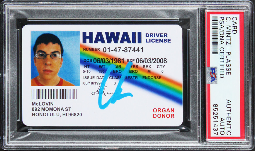 Christopher Mintz-Plasse Superbad Signed McLovin Replica Driver