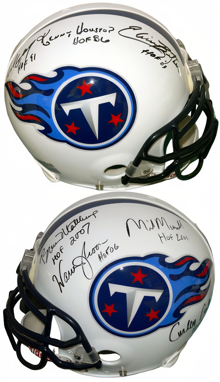 columbus titans football helmet Tennessee Titans Signed Ofc Riddell Nfl Authentic Helmet – 7 Sig Hof  Legends :Earl Campbell/Bruce Matthews/Moon/Munchak Psa