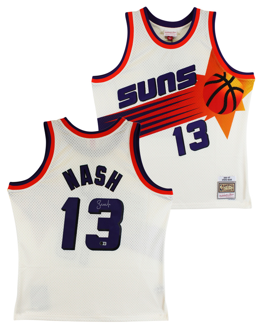 Suns Steve Nash Signed Cream M&N 1996-97 HWC Swingman Jersey BAS