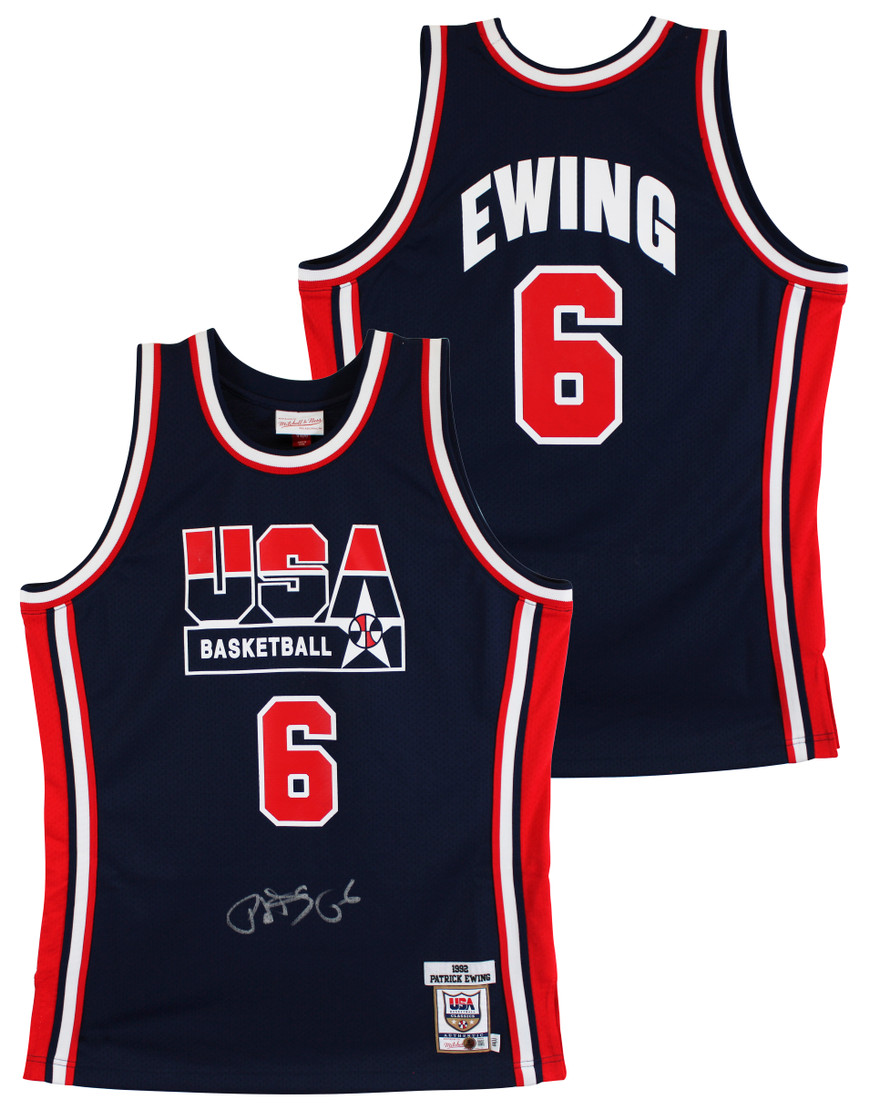 Knicks Patrick Ewing Signed Navy Blue 1992 Team USA M&N Authentic