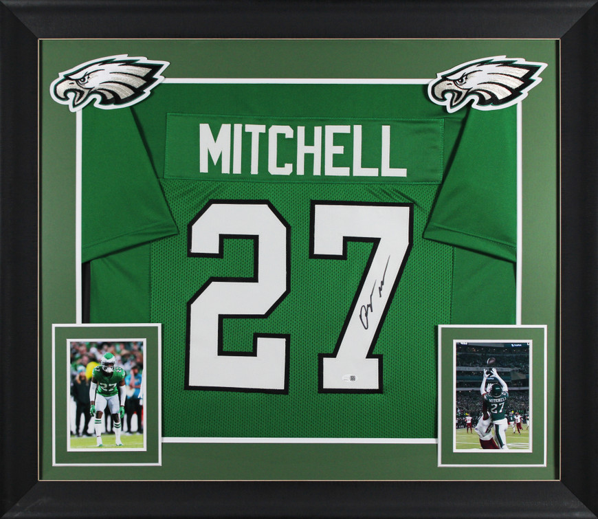 Quinyon Mitchell Signed Kelly Green Pro Style Framed Jersey JSA