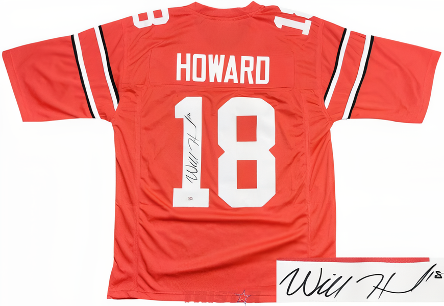 Will Howard Signed Ohio State Red Custom Stitched College Football Jersey  #18 Xl Psa Witnessed