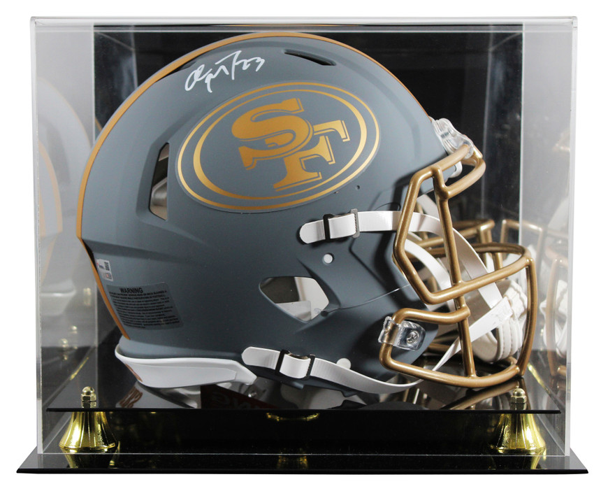 49ers Christian McCaffrey Signed Slate F/S Speed Proline Helmet W