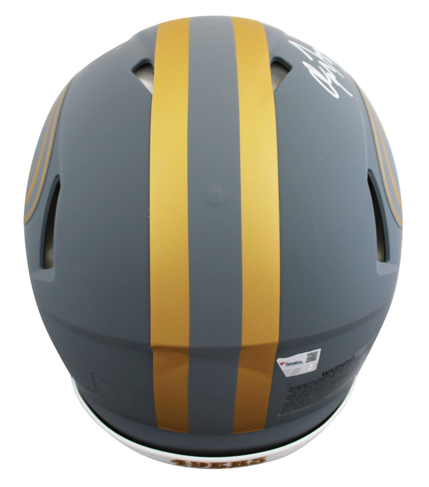 49ers Christian McCaffrey Signed Slate F/S Speed Proline Helmet W/ Case  Fanatics