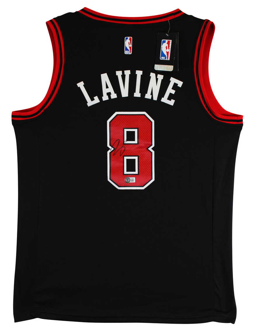 Bulls Zach LaVine Authentic Signed Black Nike Swingman Jersey BAS