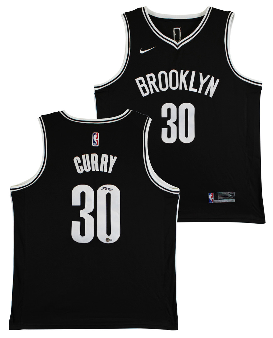 Nets Seth Curry Authentic Signed Black Nike Swingman Jersey BAS