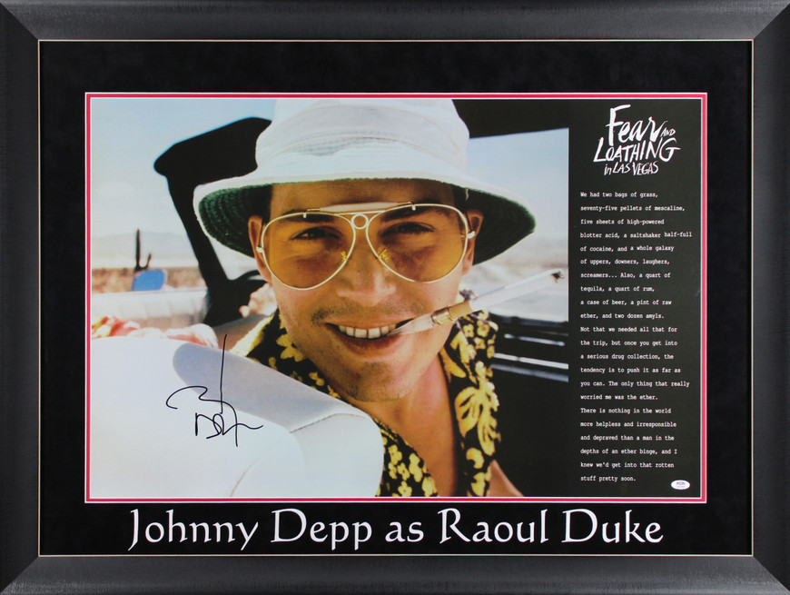 Johnny Depp Fear And Loathing In Las Vegas Signed 24x36 Framed