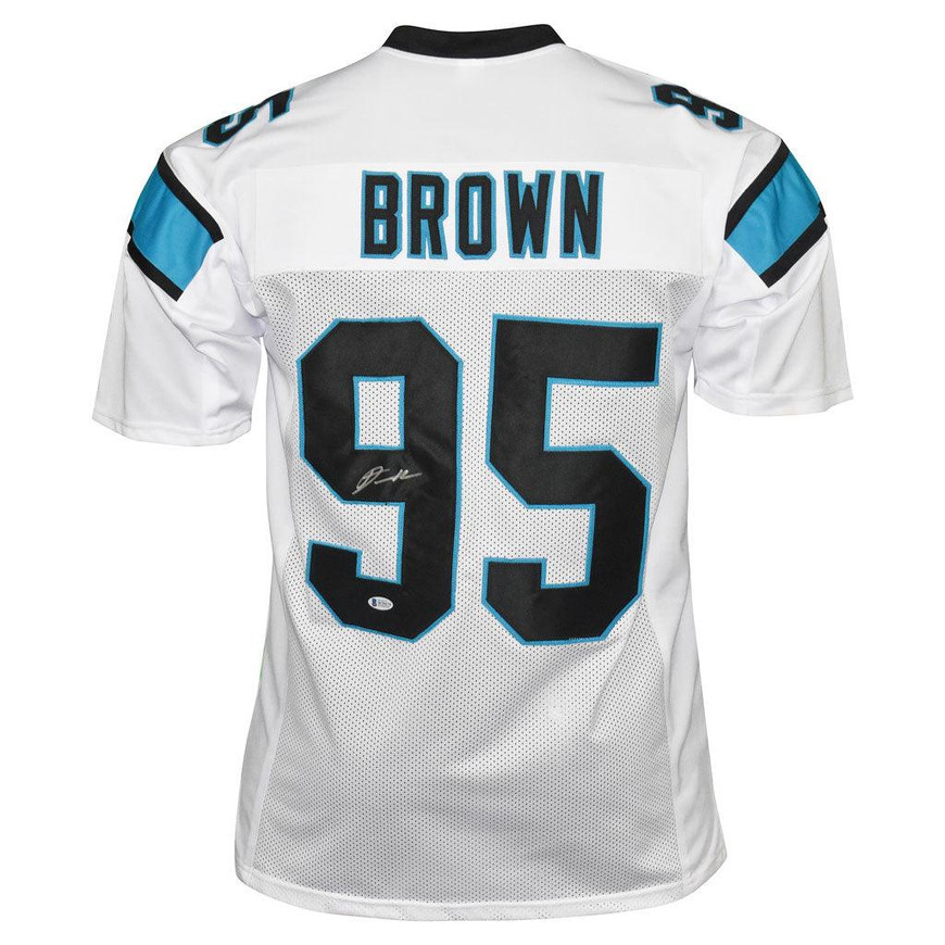 Derrick Brown Signed Carolina White Football Jersey (Beckett) -