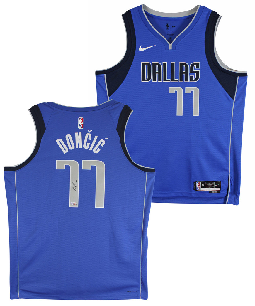 Mavericks Luka Doncic Signed Blue Nike Icon Edition Jersey