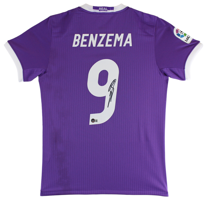 Real Madrid Benzema 9 ユニフォーム　サイン入り Real Madrid Karim Benzema Authentic Signed Purple Adidas Jersey