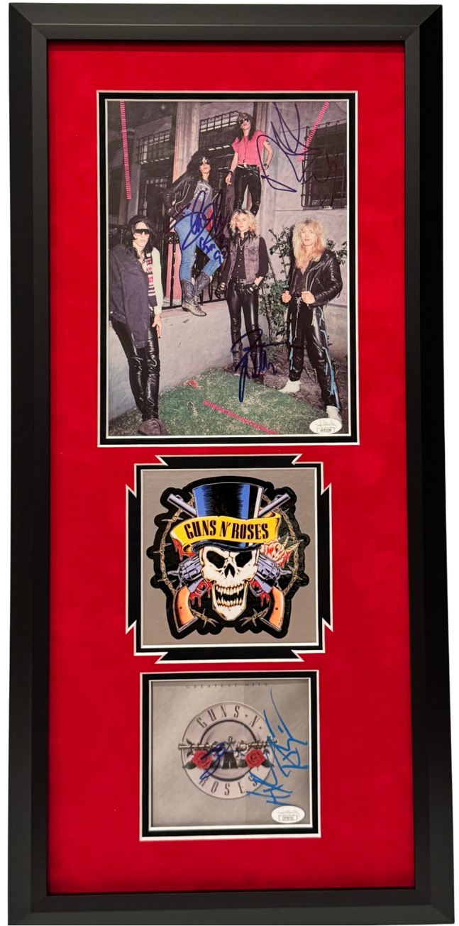 Guns N' Roses Multi-Signed Framed Display – Axl Rose, Slash, Duff