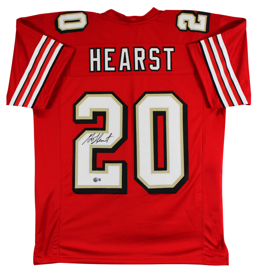 Garrison Hearst Signed Red Pro Style Jersey w/ Dropshadow BAS