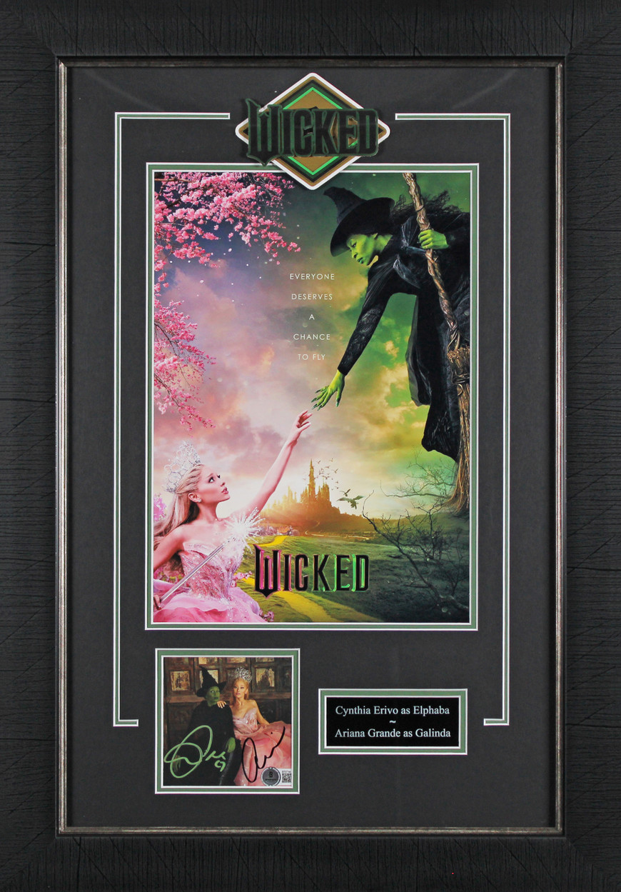 Ariana Grande & Cynthia Erivo Signed & Framed Wicked Cd Cover BAS