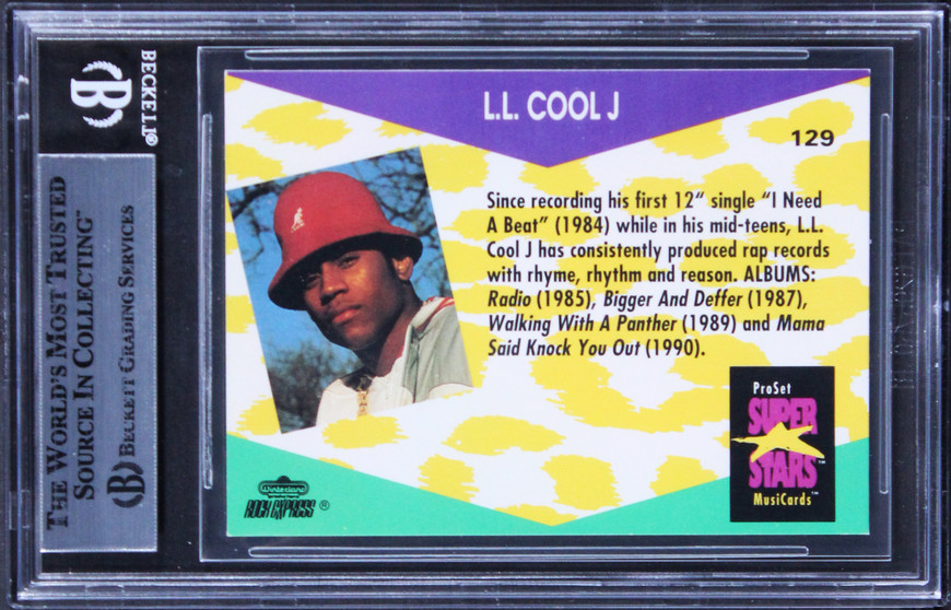 LL Cool J Signed 1991 Pro Set Superstars Musicards #129 Card BAS