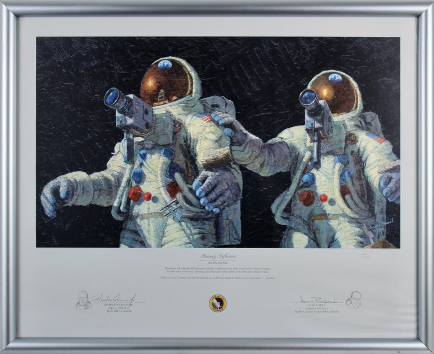 Alan Bean & Charles Conrad Apollo 12 Signed & Framed Art Print LE