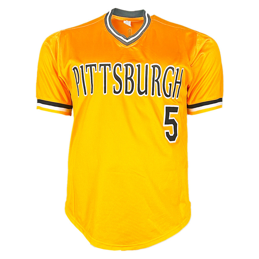 YellowBucks アメリカンフットボールシャツ M Bill Madlock Signed 79 WSC Inscription Pittsburgh Yellow Baseball