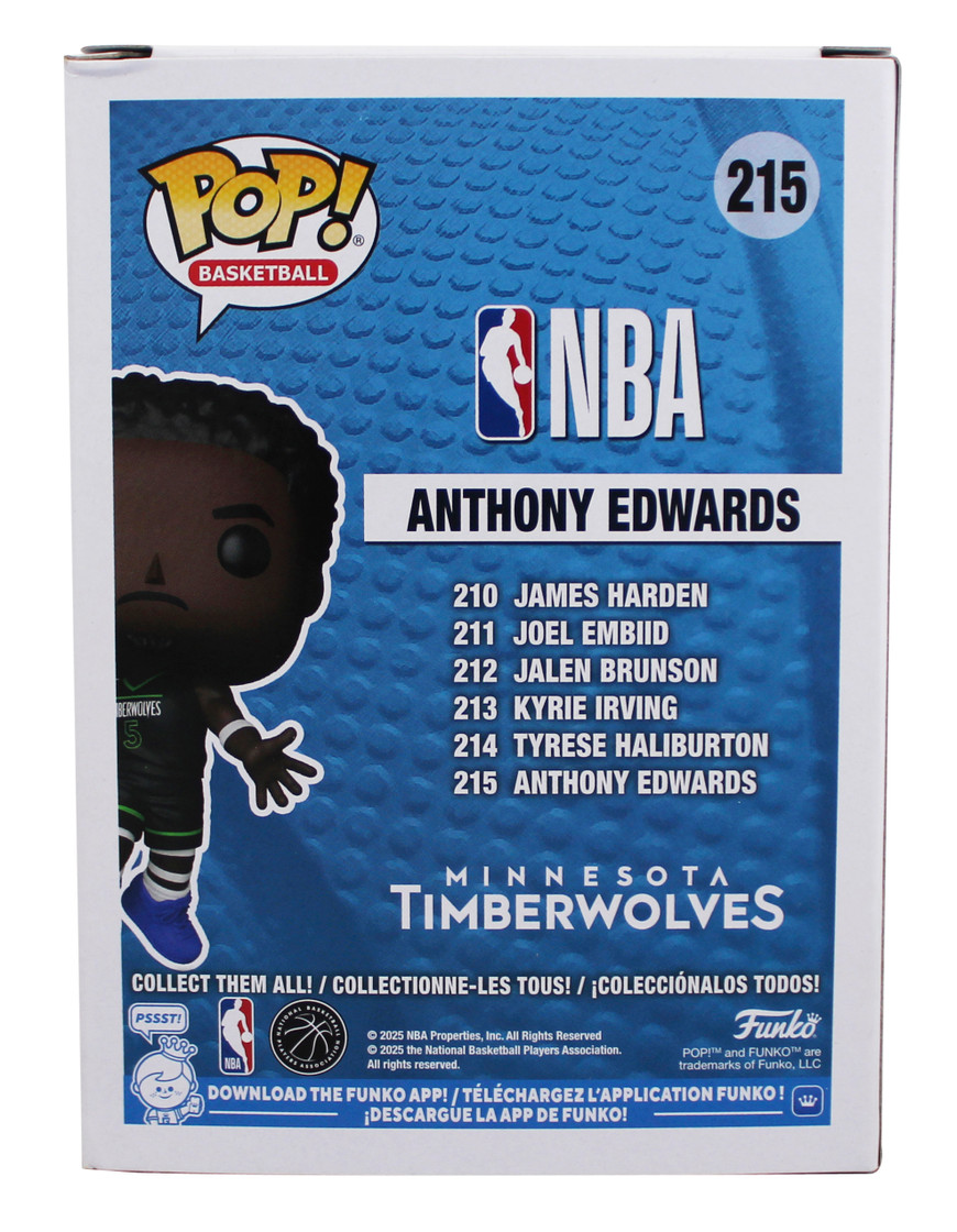 Timberwolves Anthony Edwards Signed #215 Funko Pop Vinyl Figure