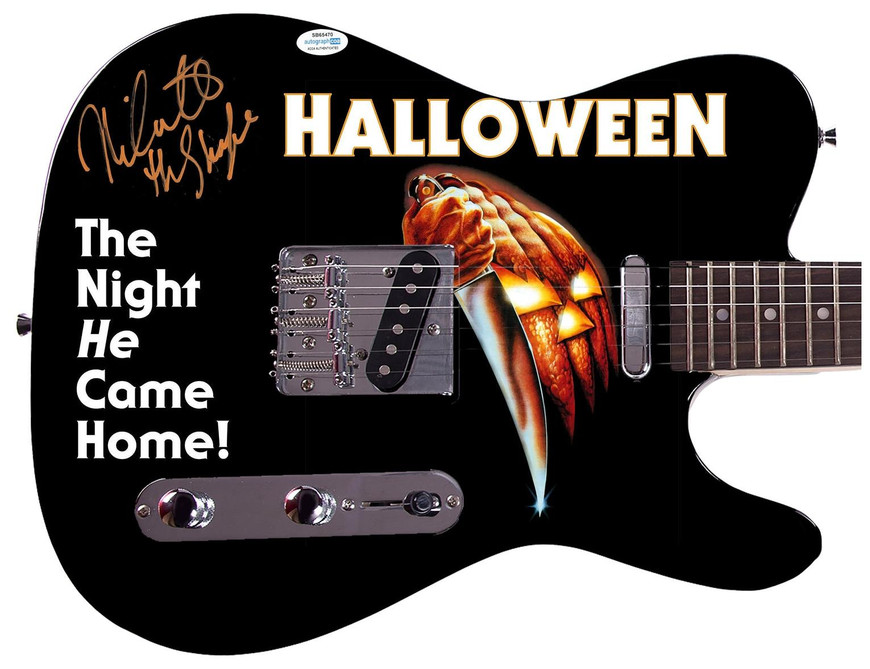 Nick Castle Autographed Halloween Michael Myers Photo Guitar Exact
