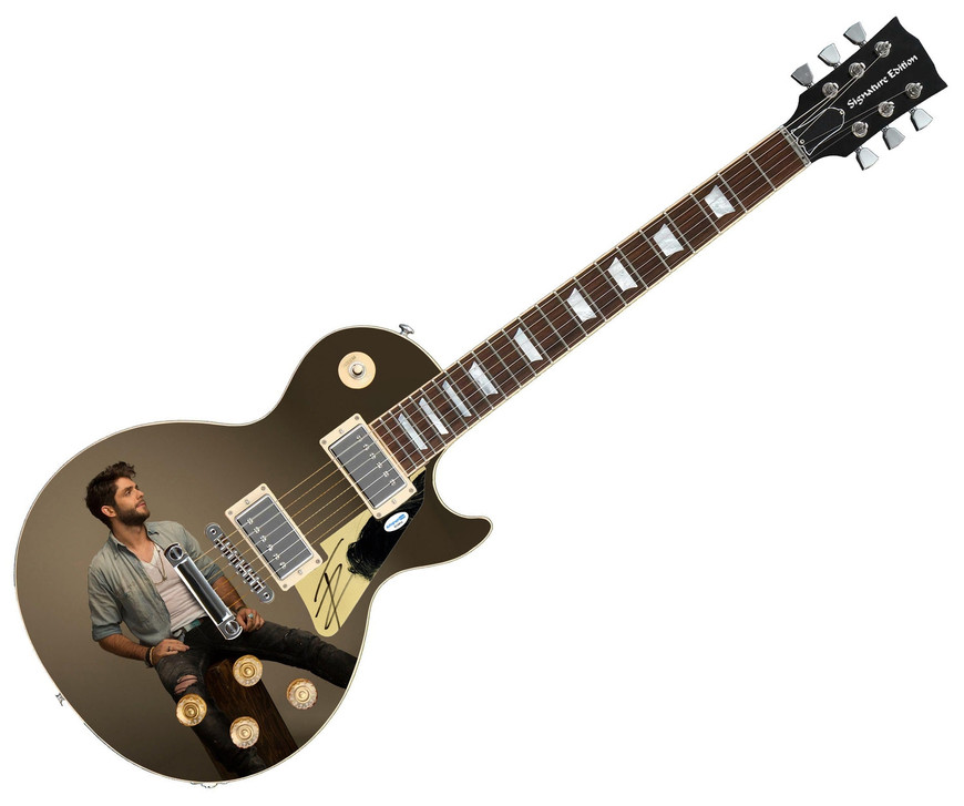 Thomas Rhett Signed 1/1 Custom Graphics Guitar ACOA