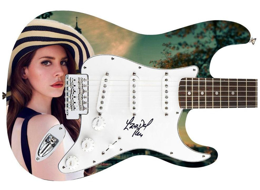 Lana Del Rey Autographed Custom Graphics Guitar -