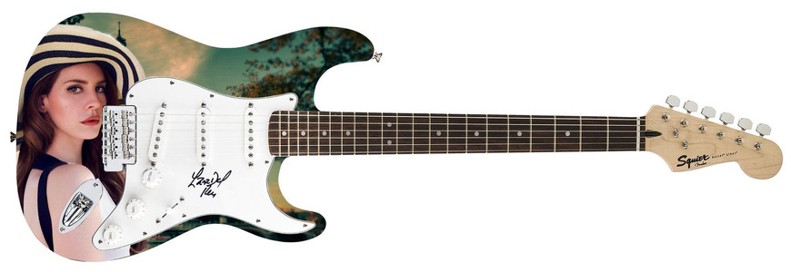 Lana Del Rey Autographed Custom Graphics Guitar -
