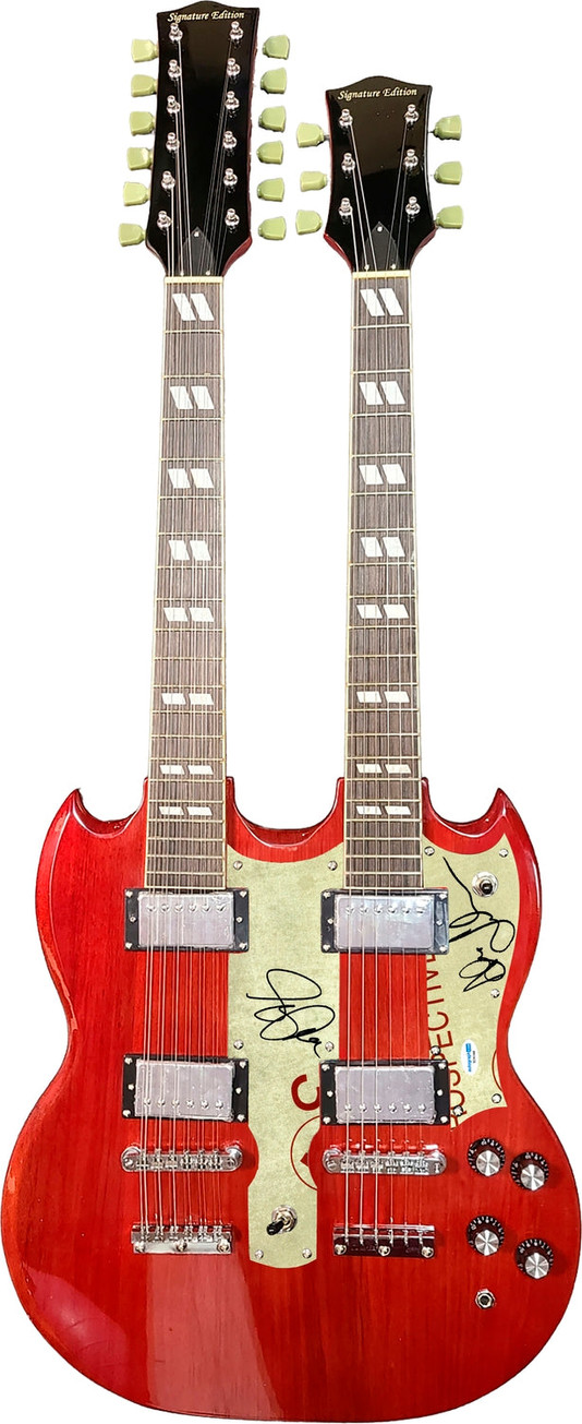 Rush Autographed 18-String Double Neck SG Signature Edition Guitar